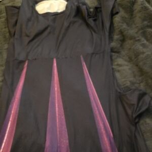 Elegant Black Dress with Purple Details